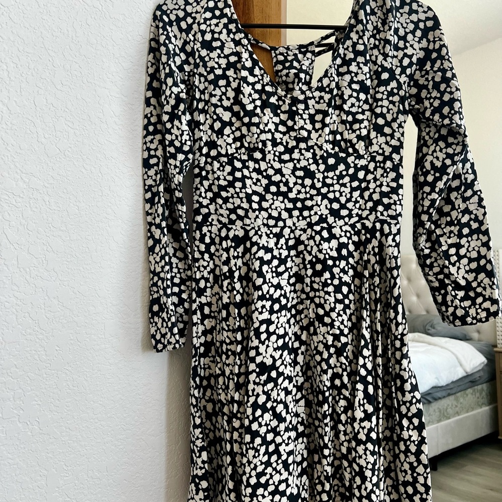 Abercrombie & Fitch Black and White Long Sleeve Dress
